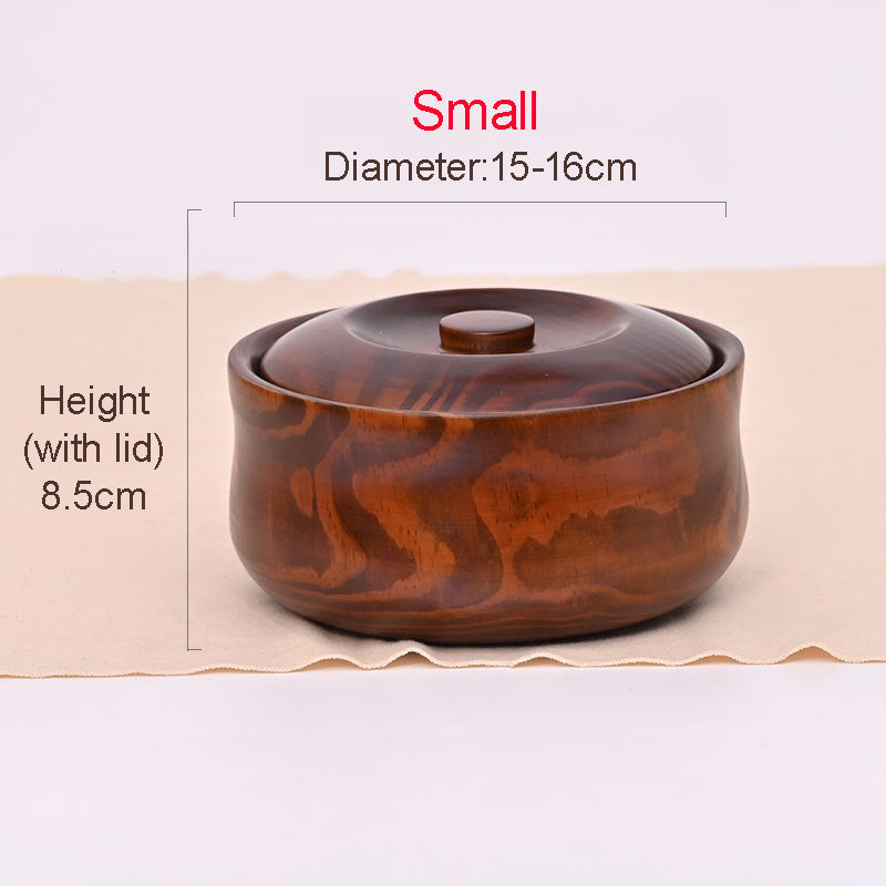 BOWL010 - Wooden Bowl with Lid | Instant Noodle & Soup Bowl image 1