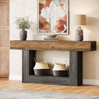 ST012 - Vintage Wood Entryway Table – Living Room & Hallway Storage Rack image 2