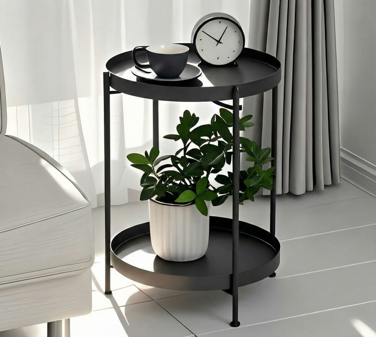 ST016 - Nordic Small Round Coffee Table – Minimalist Sofa Side Table image 3