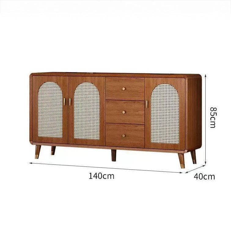 WCK019 - Multi-Functional Storage Cabinet with Faux Rattan Doors and Drawers image 9