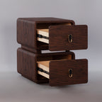 CBD026 - Solid Wood Bedside Table with Leather Wrap, Induction Light & Storage image 7