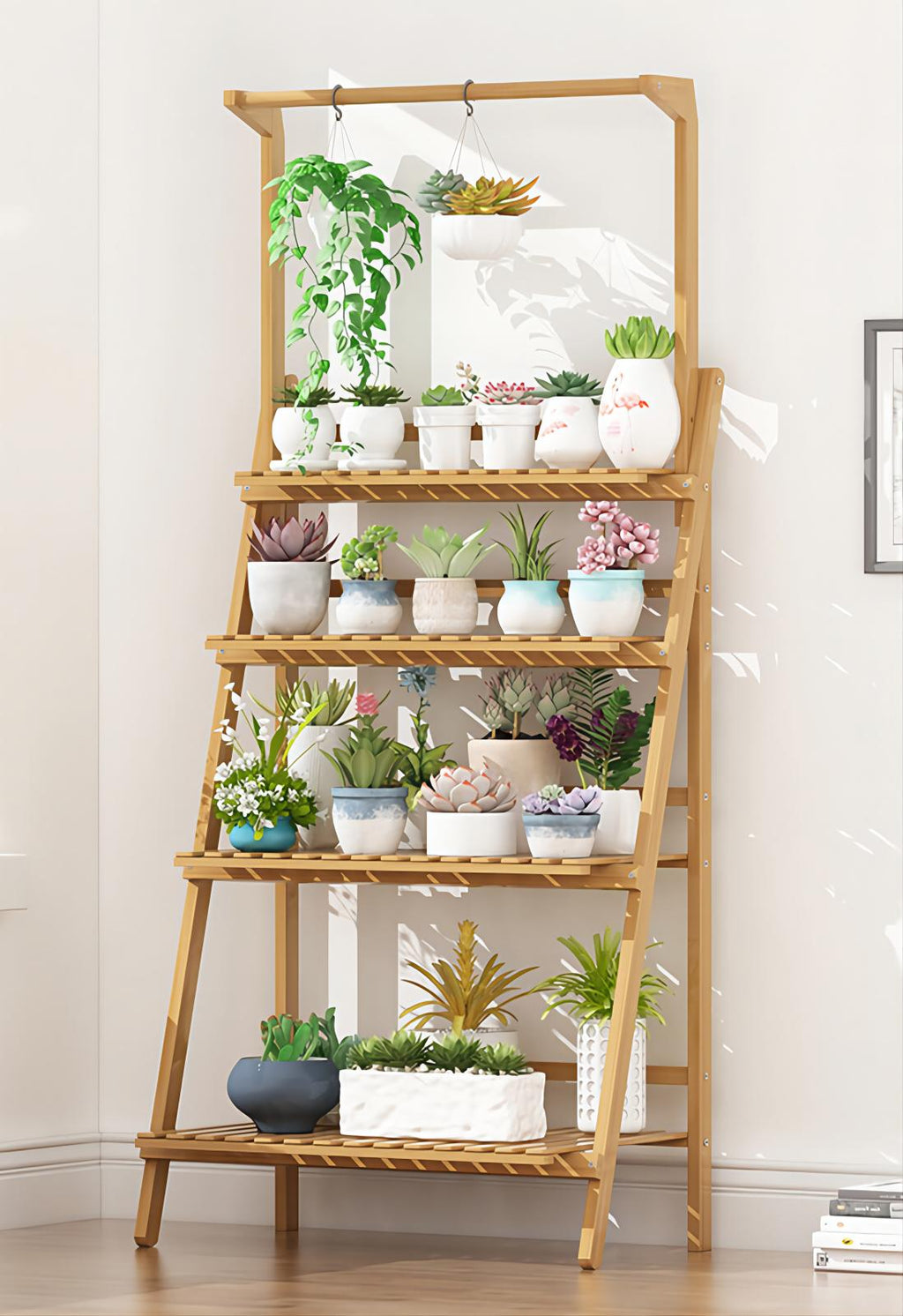 PS005 Bamwood Balcony Floor Stand Rack image 5
