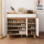 SOCE064 - Modern Nordic Wooden Shoe Cabinet with Drawers image 2