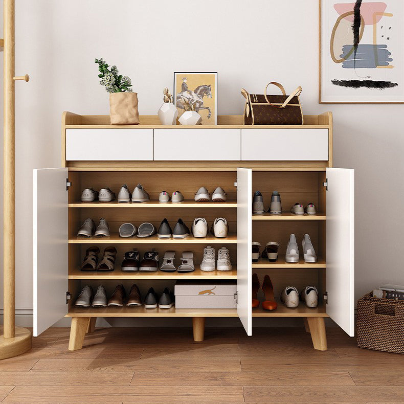 SOCE064 - Modern Nordic Wooden Shoe Cabinet with Drawers image 2