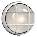305011 WHT - Cast Aluminum Marine Light with Guard - White w/ Frosted Glass
