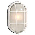 305013 WHT - Cast Aluminum Marine Light with Guard - White w/ Frosted Glass