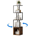 BS049 - 4-Tier 360° Rotating Bookshelf – Slim Floor Standing Display Shelf image 3