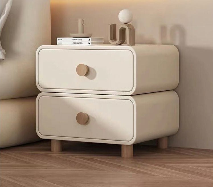 CBD020 - Cream Air Bedside Cabinet Nightstand with Two Storage image 0