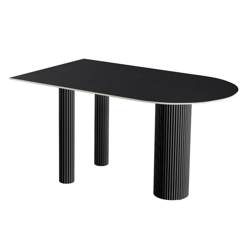 LDF025 - Modern Rock Plate Dining Table with Cylindrical Legs image 3