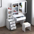 DR021 - White Makeup Vanity Set with Stool – LED or Standard Mirror image 0