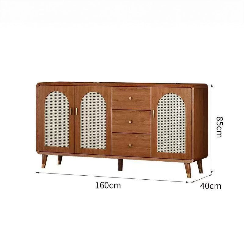 WCK019 - Multi-Functional Storage Cabinet with Faux Rattan Doors and Drawers image 10