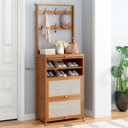 SOCE027 Bamwood Bamboo Breathable Flip Door Shoe Cabinet image 3