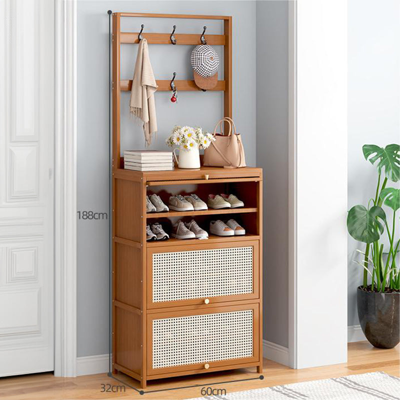 SOCE027 Bamwood Bamboo Breathable Flip Door Shoe Cabinet image 3