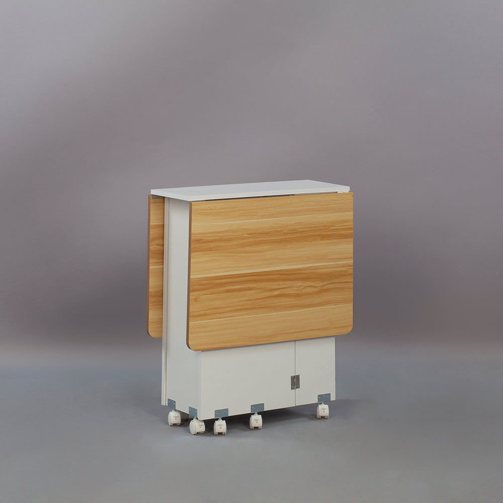 LDF020 - Space-Saving Folding Dining Table with Storage Rack image 3