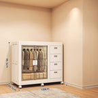 CC053 - Foldable Movable Wardrobe Multi-Layer Clothing Storage Cabinet image 3