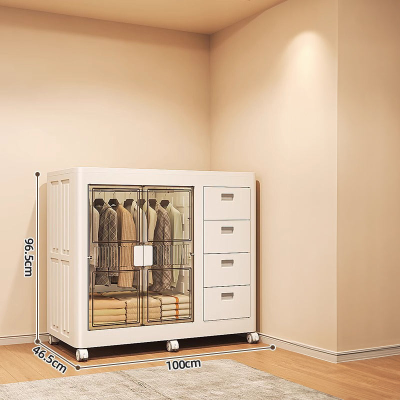 CC053 - Foldable Movable Wardrobe Multi-Layer Clothing Storage Cabinet image 3