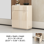 SOCE065 - Cream Gloss Multifunctional Shoe Storage Cabinet image 2