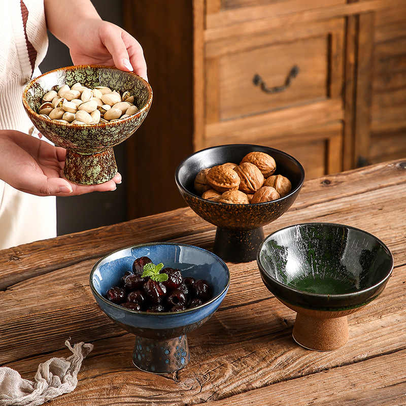 BOWL006 - Vintage Ceramic Pedestal Dessert & Snack Bowl image 1