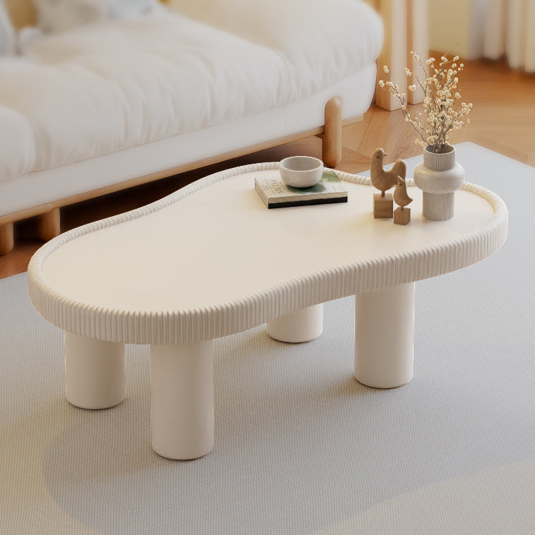 EDB046 - Modern Irregular Glass Coffee Table with Leather-Wrapped Edge image 2