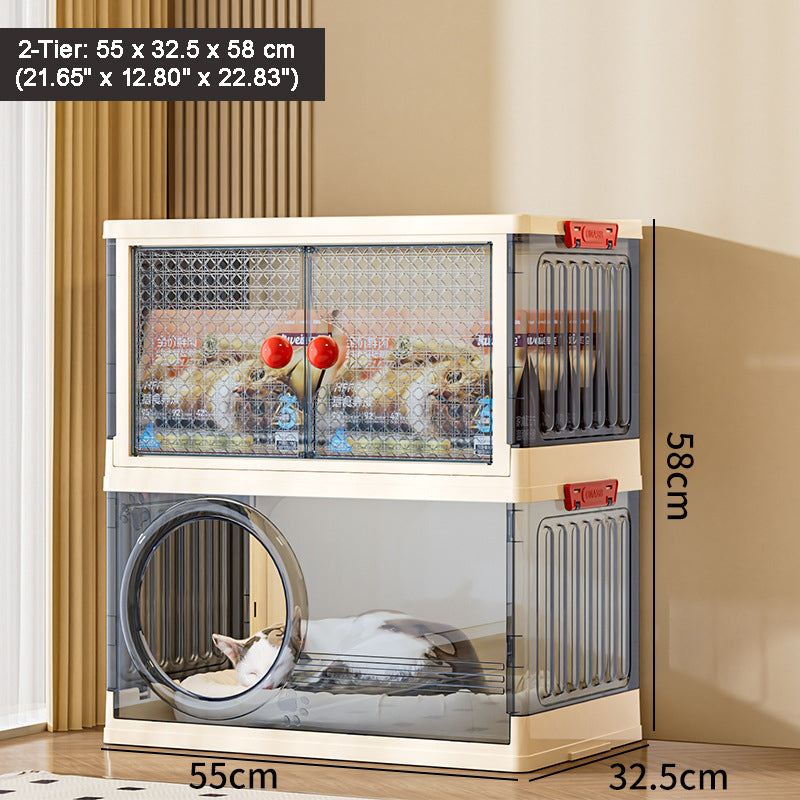 BS043 - Multifunctional Cozy Cat House with Storage Cabinet image 7