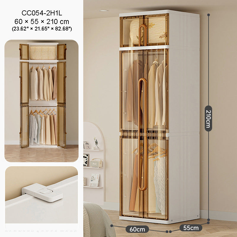 CC054 - Multi-Layer Plastic Wardrobe Closet – Modular Hanging & Storage Cabinet image 7
