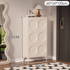 SOCE054 - Elegant French Cream 3 Flip-Down Doors Shoe Cabinet image 6