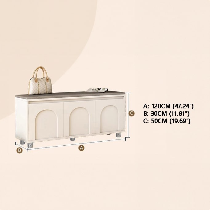 SOCE059 - Cream Style Entry Door Shoe Changing Stool and Shoe Cabinet image 4