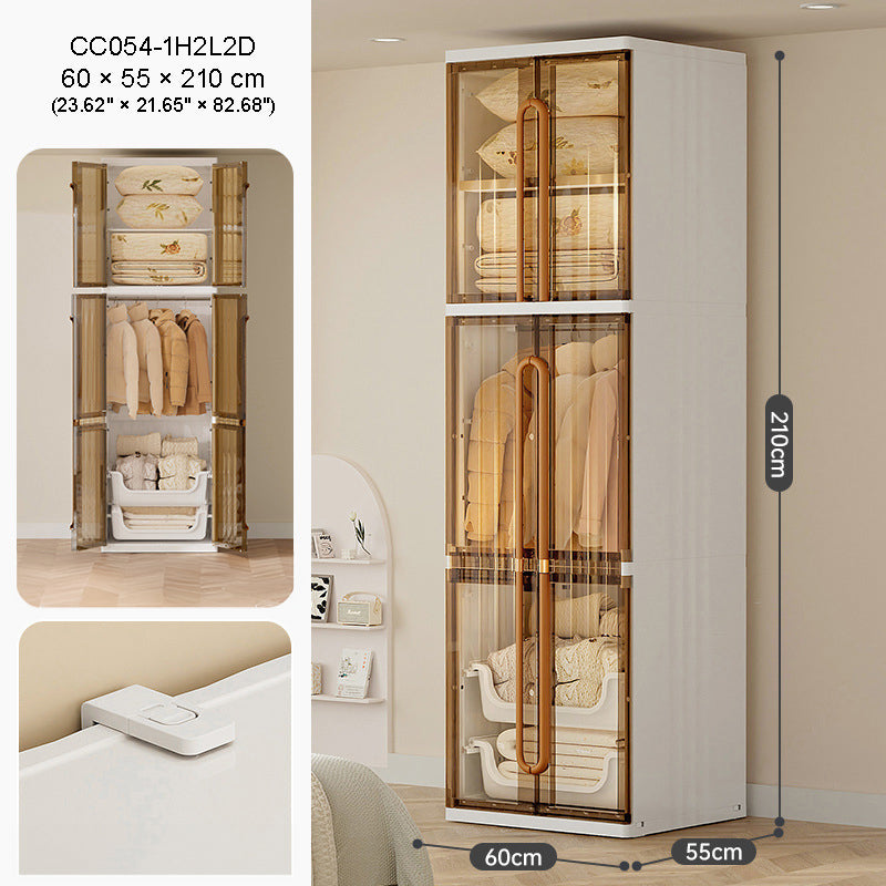 CC054 - Multi-Layer Plastic Wardrobe Closet – Modular Hanging & Storage Cabinet image 5