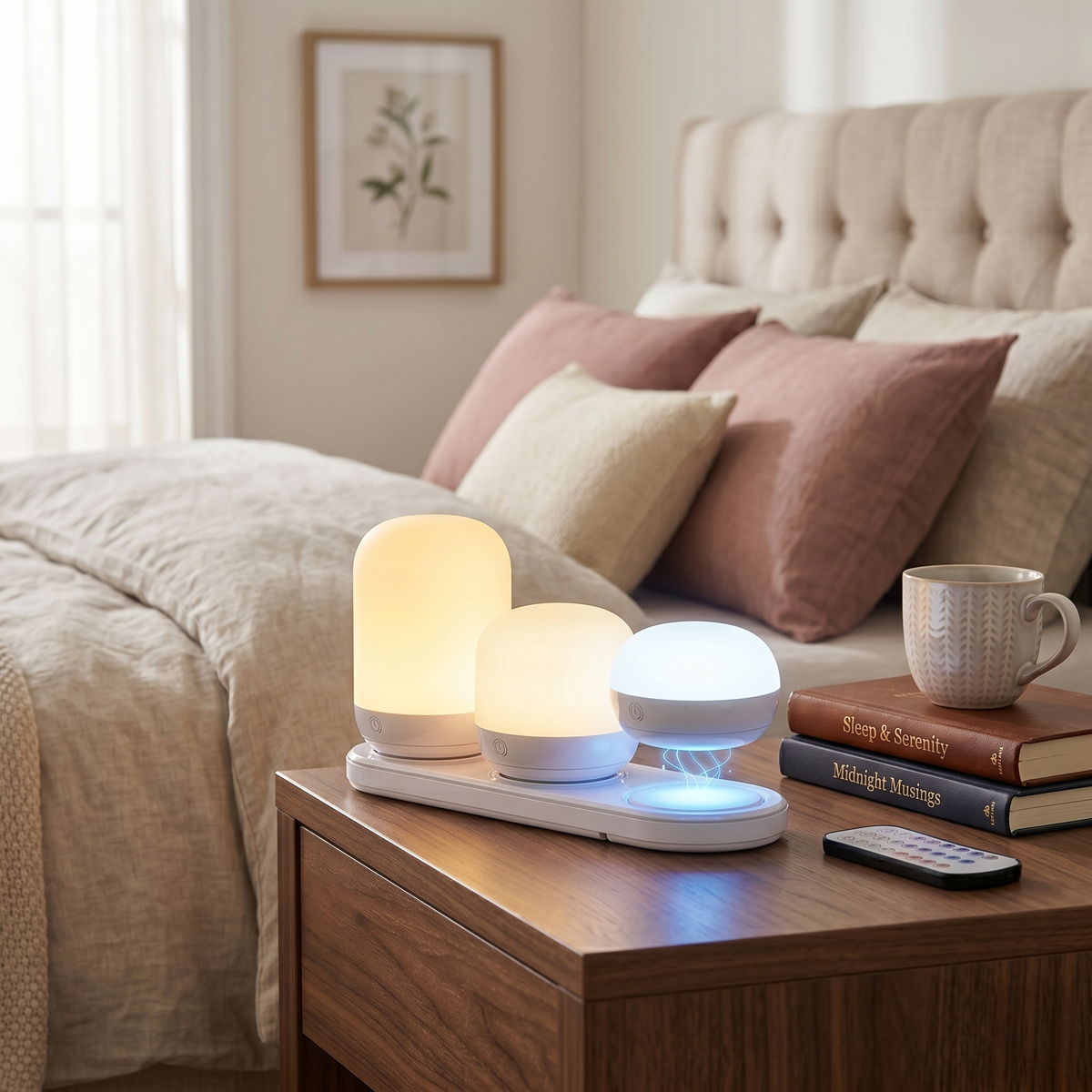 LS009 - 3-in-1 Rechargeable RGB Night Light Set with Magnetic Charging Station image 1