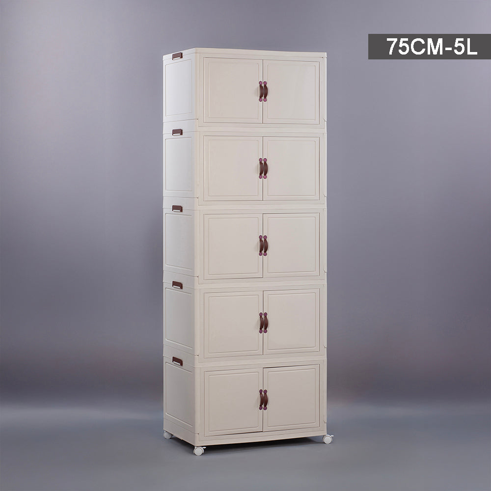 BS026 - Installation-Free Solid Color Multi-Layer Storage Cabinet image 3