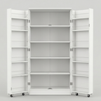 WCK024 - White Kitchen Pantry Cabinet with Shelves & Multi-Storage Compartments image 4