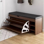 SOCE070 - Modern Entryway Shoe Storage Bench with Seating & Organizer image 7