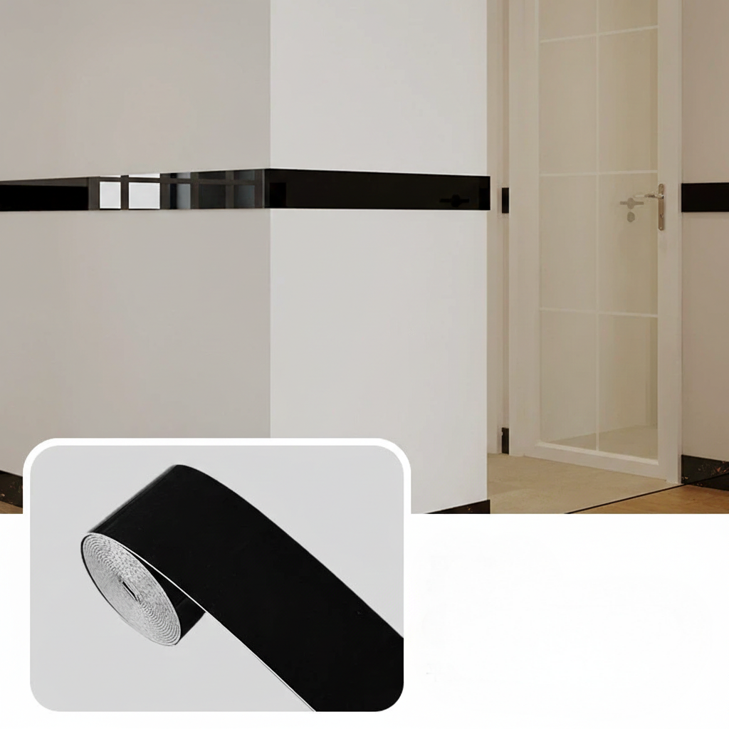 WAP004 - Self-Adhesive Baseboard & Wall Trim Stickers - Marble & Tile Look image 3