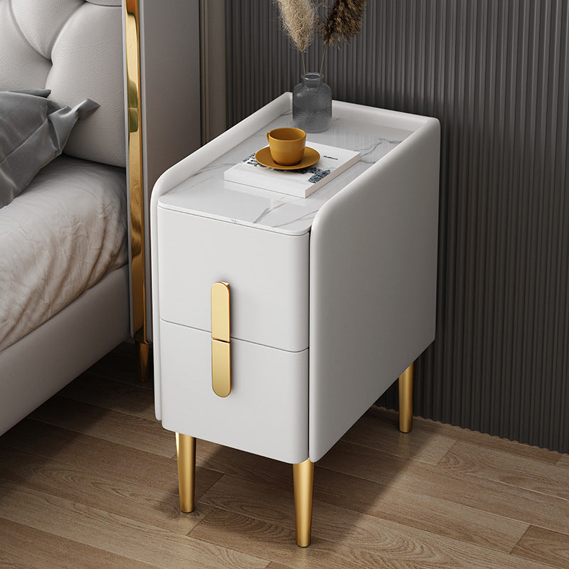 CBD022 - Ultra Narrow Solid Wood Bedside Cabinet with 2 Drawers image 0