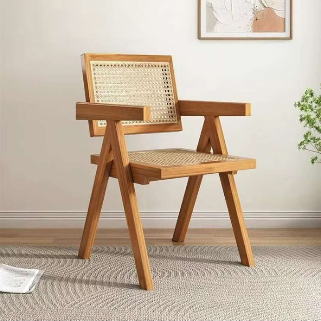 CHZ040 - Mid-Century Modern Woven Cane Accent Chair image 0