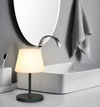 LS011 - Black & White Rechargeable LED Bedside Table Lamp image 1