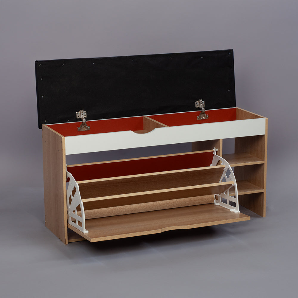 SOCE012 -  Craftsman Shoe Storage bench with Long Bench Seat image 0
