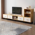 TV012 - Modern TV Stand with White Drawers & Open Shelving image 0
