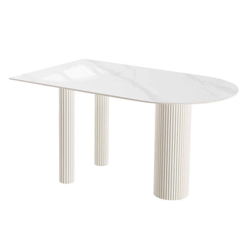 LDF025 - Modern Rock Plate Dining Table with Cylindrical Legs image 2