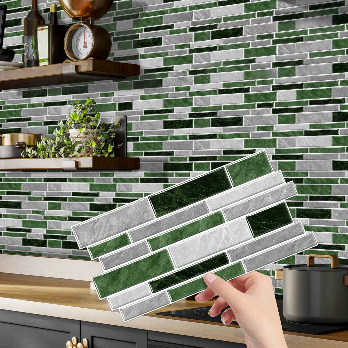 WAP005 - Waterproof PVC Decorative Self-Adhesive Marble Tile Wall Stickers image 2