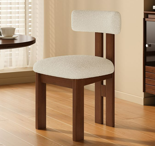 CHZ039 - Vintage Solid Wood Dining Chair – Modern Minimalist Backrest Chair image 0