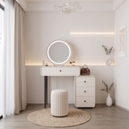 DR009 - Solid Wood Dressing Makeup Table with Side Cabinet image 0