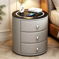 CBD036 - Round Smart Nightstand | Touch LED Light & Wireless Charging Panel image 0