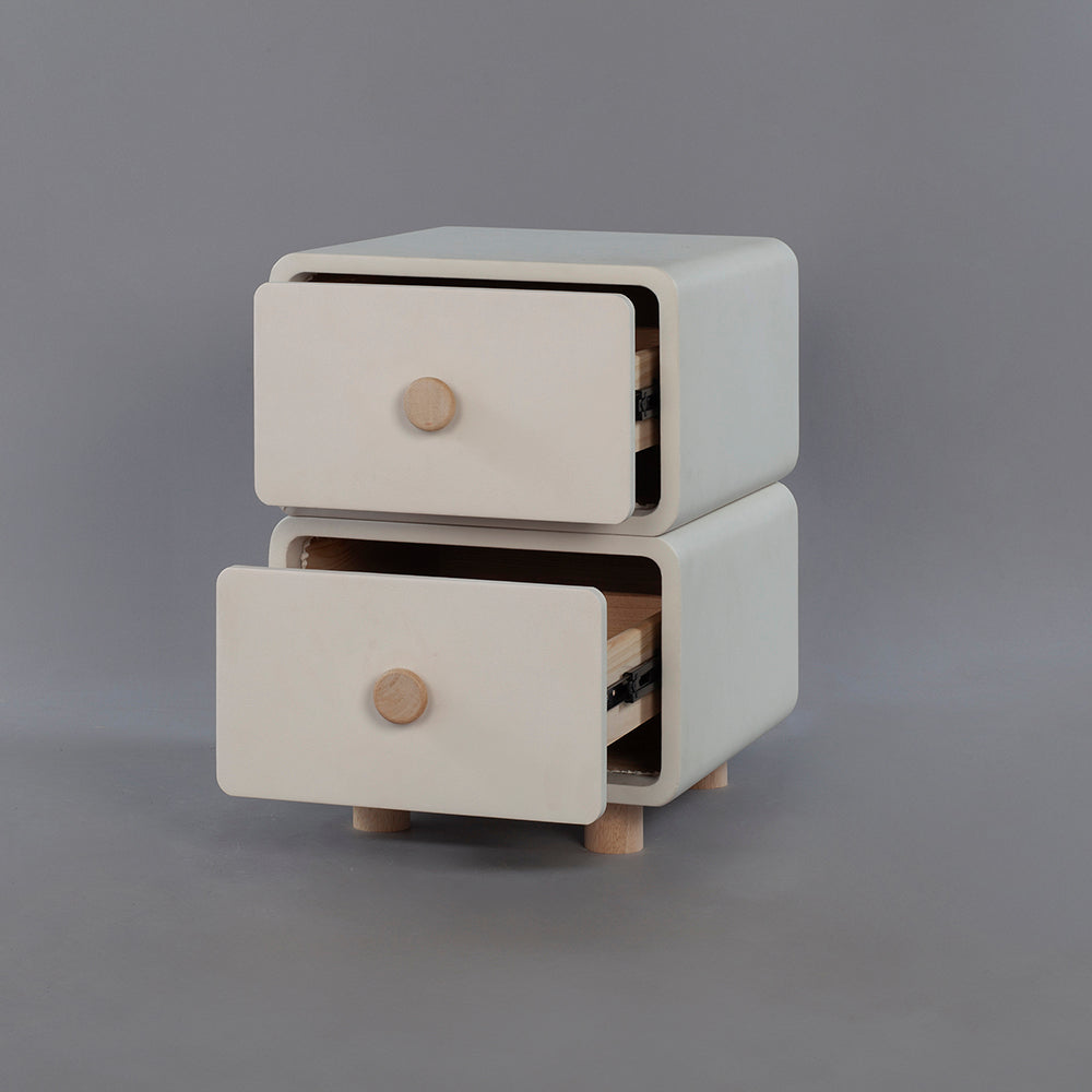 CBD020 - Cream Air Bedside Cabinet Nightstand with Two Storage image 6