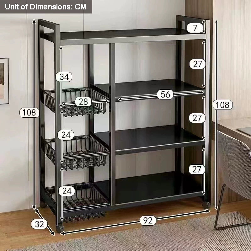 WCK023 - Multi-Tier Kitchen Storage Rack – Carbon Steel Household Organizer image 2