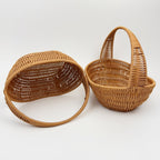 BAS004 - Oval Handwoven Rattan-Style Basket with Thick Handle image 3