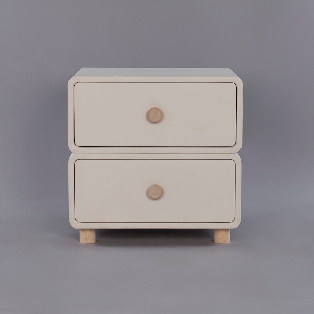 CBD020 - Cream Air Bedside Cabinet Nightstand with Two Storage image 3