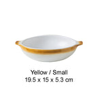 BOWL001 - White Double-Handle Ceramic Soup Plate | Underglaze Serving Dish image 3