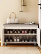 SOCE059 - Cream Style Entry Door Shoe Changing Stool and Shoe Cabinet image 1