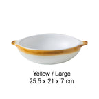 BOWL001 - White Double-Handle Ceramic Soup Plate | Underglaze Serving Dish image 6